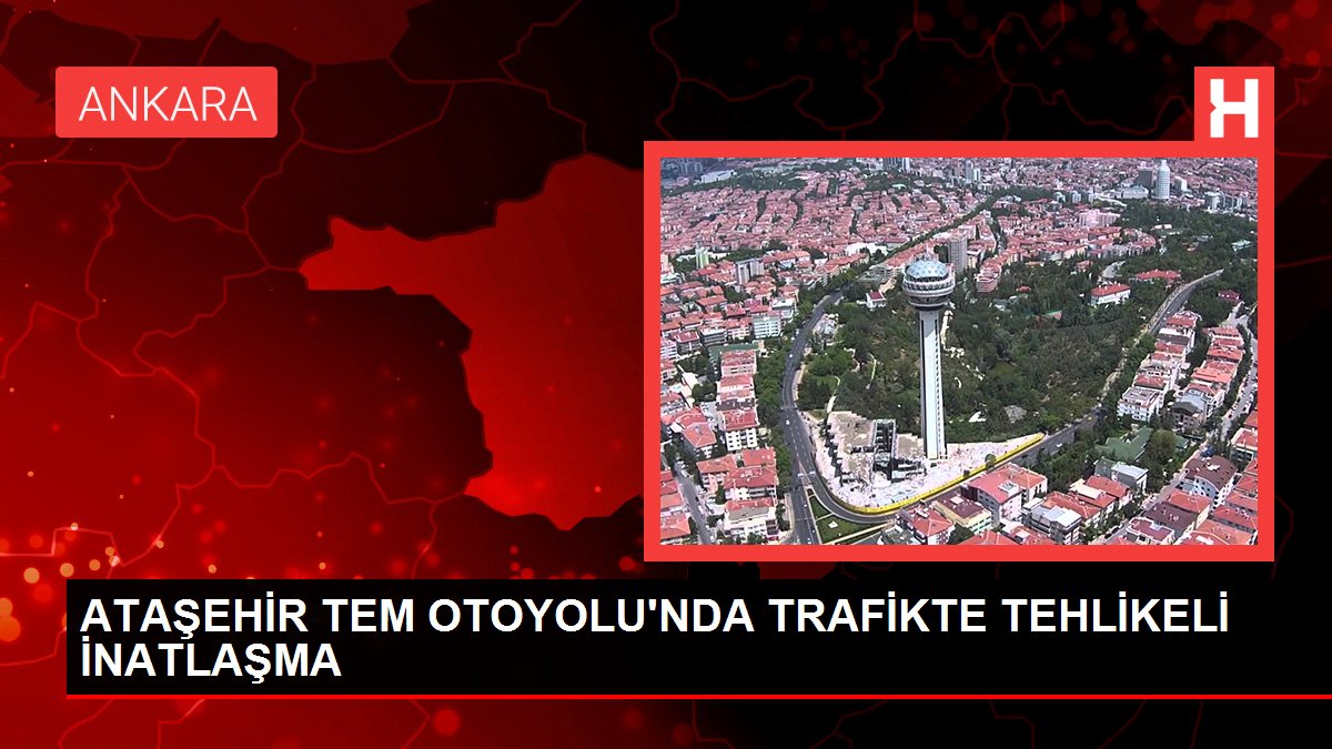 Ataşehir TEM Otoyolu’nda Otomobil ve Motosiklet Sürücüleri Arasında Yaşanan İnatlaşma